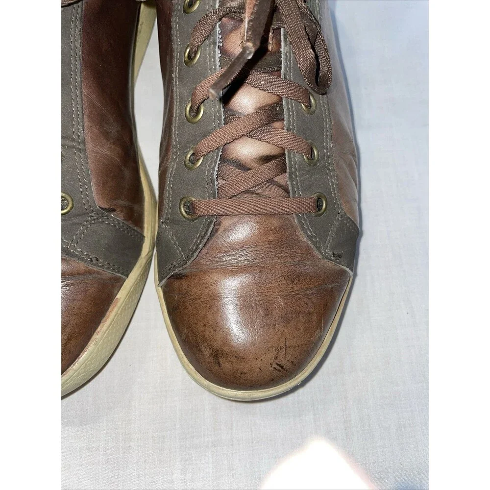 Footjoy Golf Sneaker Mens Size 8.5 M Brown Leather Lace Up Small Plastic Cleats